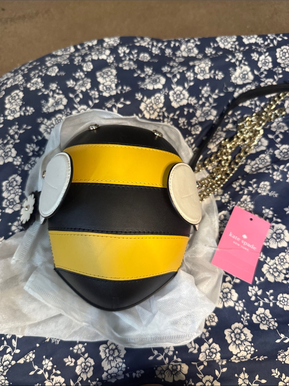 kate spade Bumblebee Stripe Key & Card Holder Crossbody - Yellow/Black/White